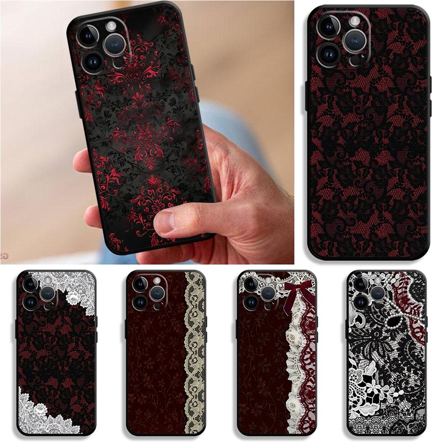 Phone Cases Xs - Black And Red Sexy Lace Phone