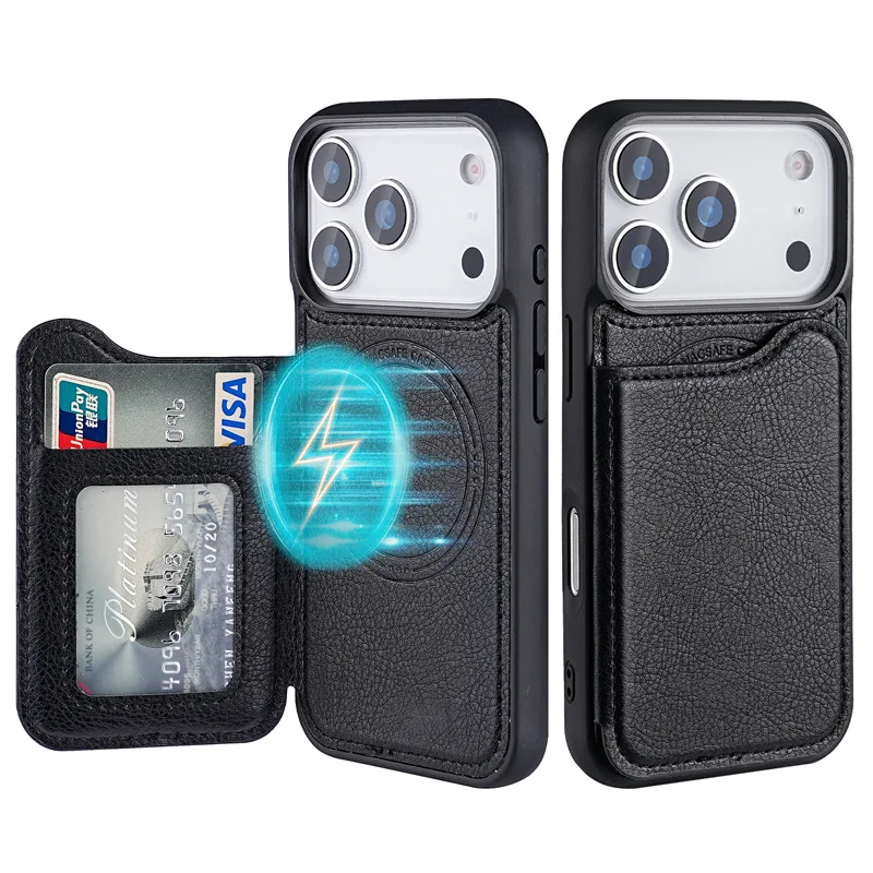 Phone Cases With Wallet - For Magsafe Magnetic Flip Leather Wallet