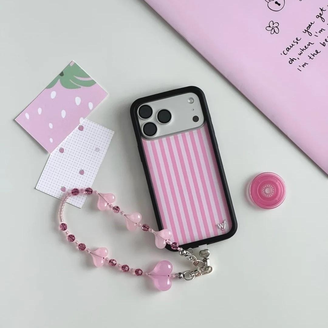 Phone Cases Wildflower - Wildflower ins Pink Stripes Phone Case