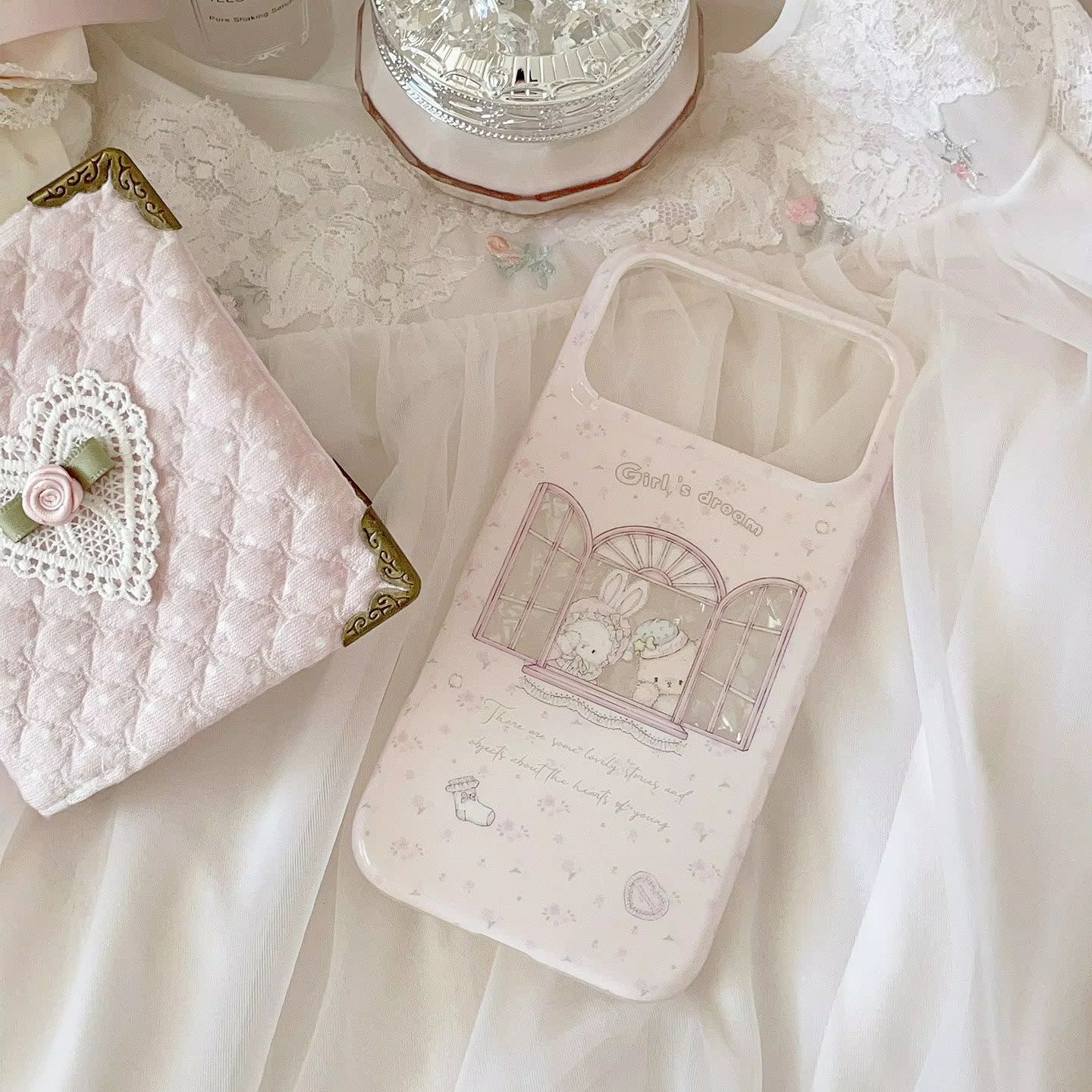 Phone Cases Girls - Kawaii Bunny Bear Floral Pink Y2K