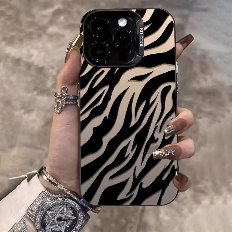 Phone Cases For Iphone 12 Pro Max - Zebra Pattern Black Advanced IMD Shockproof