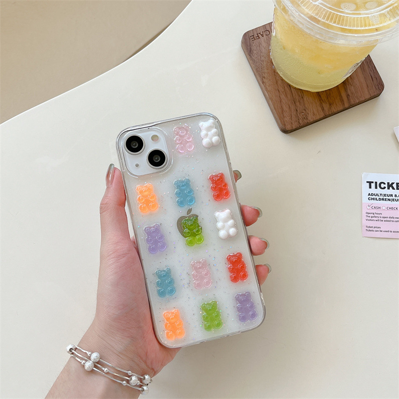 Phone Cases Xr Cute - Cute 3D Colorful Bear Drop Glue