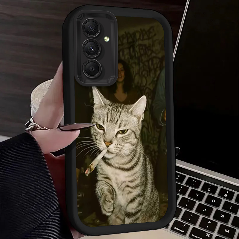 Trendy Cat Smoking Phone Case  - Phone Cases A14 Samsung recension och pris