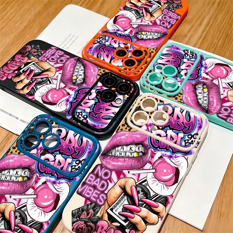 Hip Hop Pink Lips Baby Girl Gr - Phone Cases Girls recension och pris