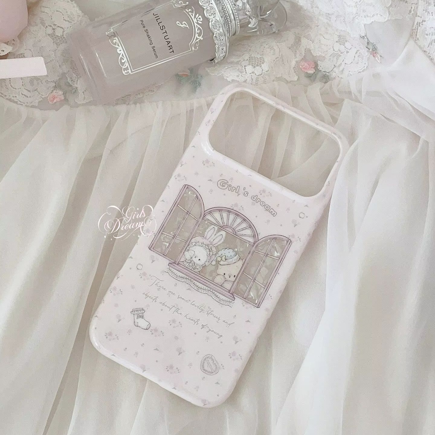 Kawaii Bunny Bear Floral Pink  - Phone Cases Girls recension och pris