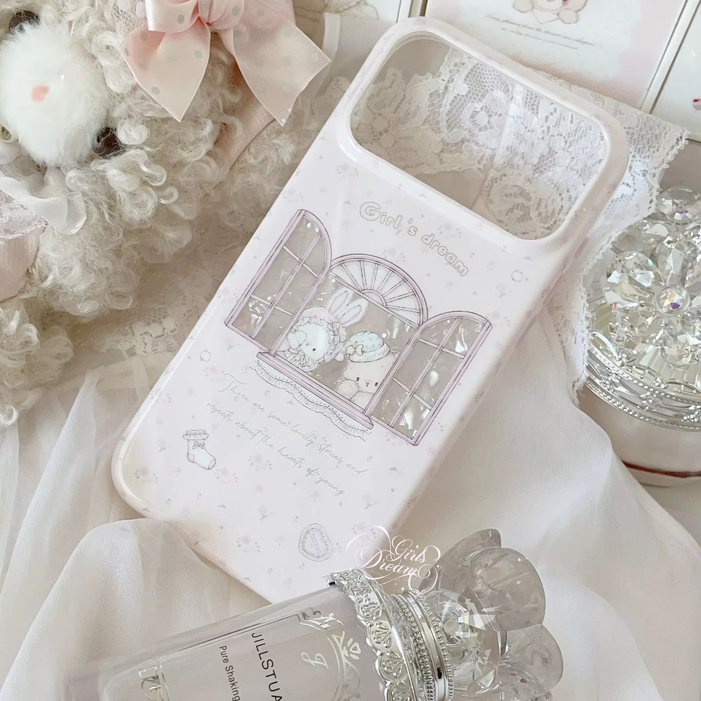 Kawaii Bunny Bear Floral Pink  - Phone Cases Girls recension och pris