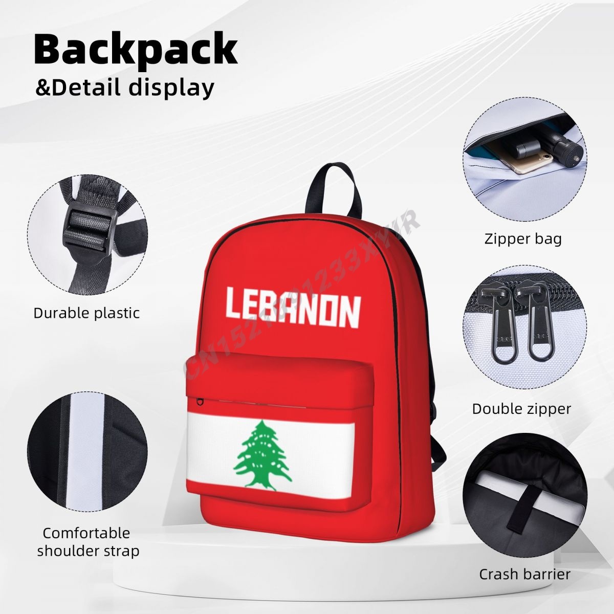 Unisex Backpack Lebanon Flag1  - Phone Cases Lebanon recension och pris