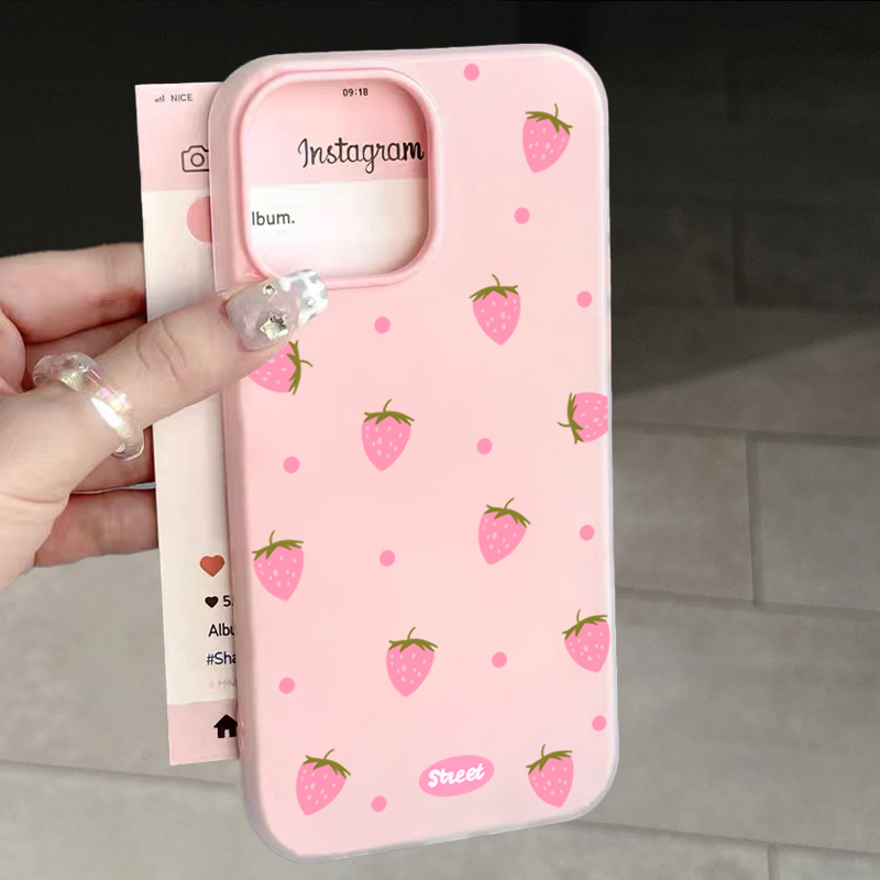 Sweet Pink Strawberry Pattern  - Phone Cases Xs recension och pris