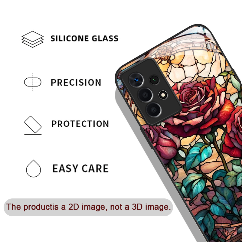 Art Colorful Glass Style Rose  - Phone Cases A14 Samsung recension och pris