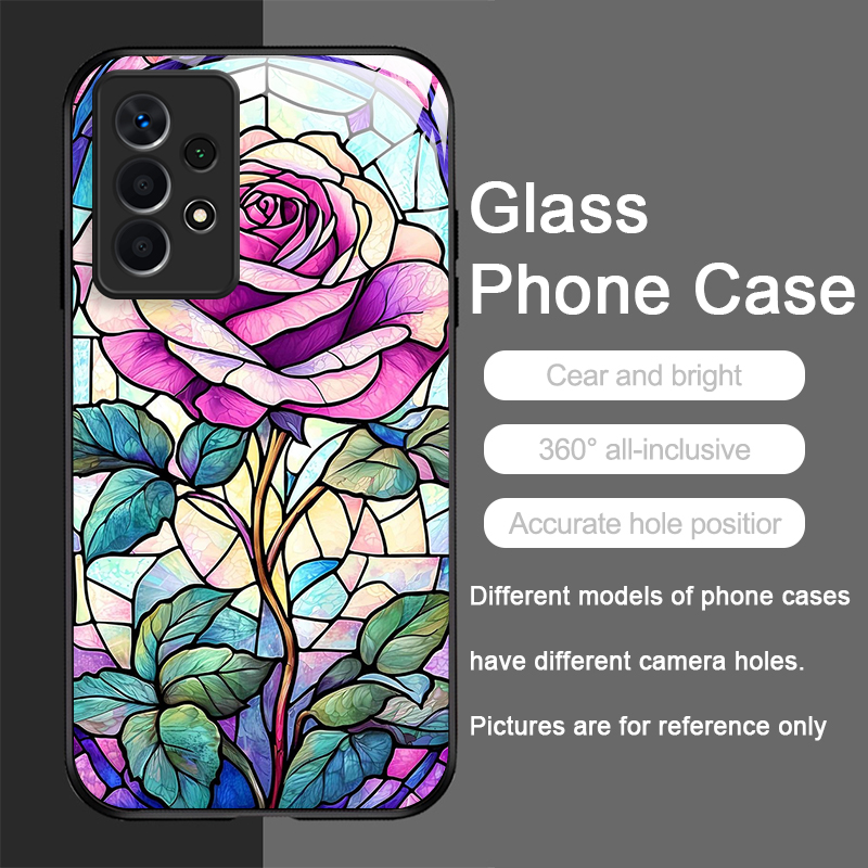 Art Colorful Glass Style Rose  - Phone Cases A14 Samsung recension och pris