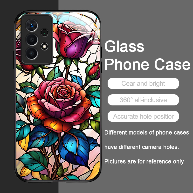 Art Colorful Glass Style Rose  - Phone Cases A14 Samsung recension och pris
