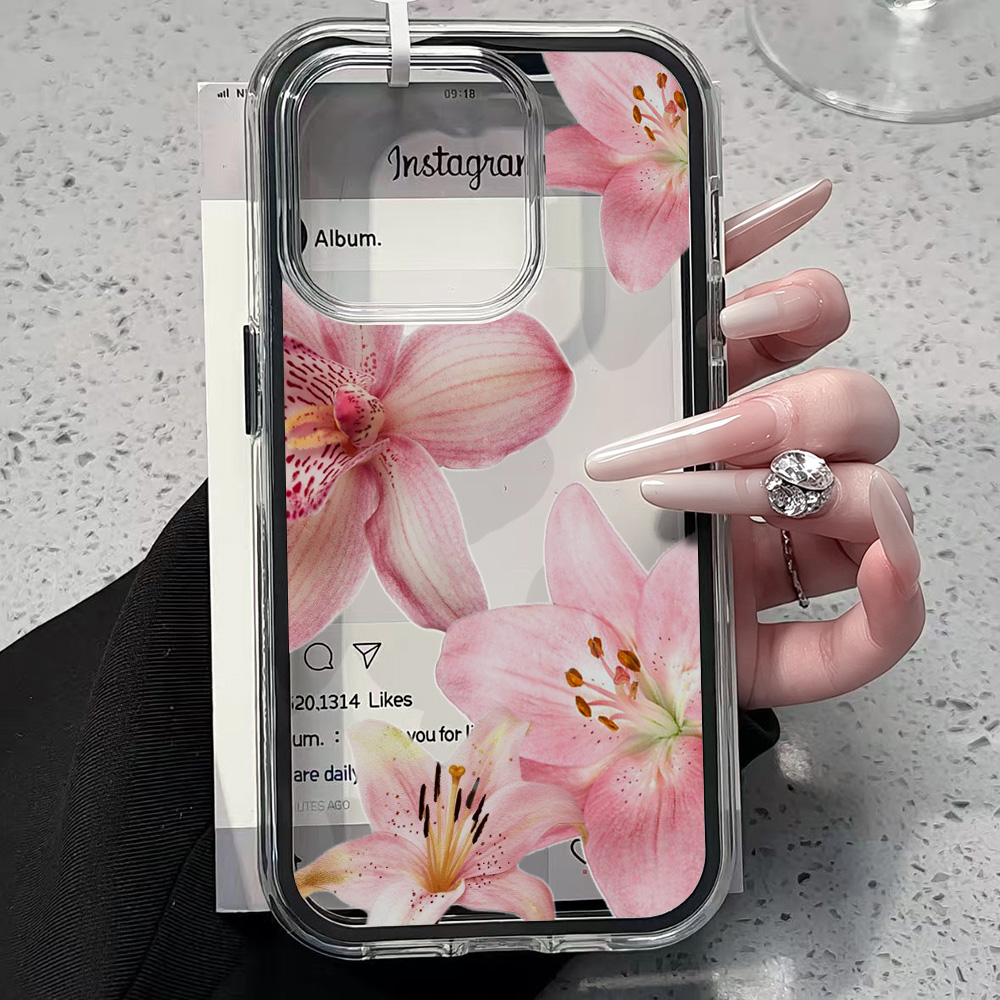 Pink Lily Flower Clear Phone C - Phone Cases Protective recension och pris