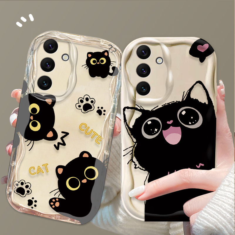Cute Big Eyes Black Cat Case f - Phone Cases A14 Samsung recension och pris