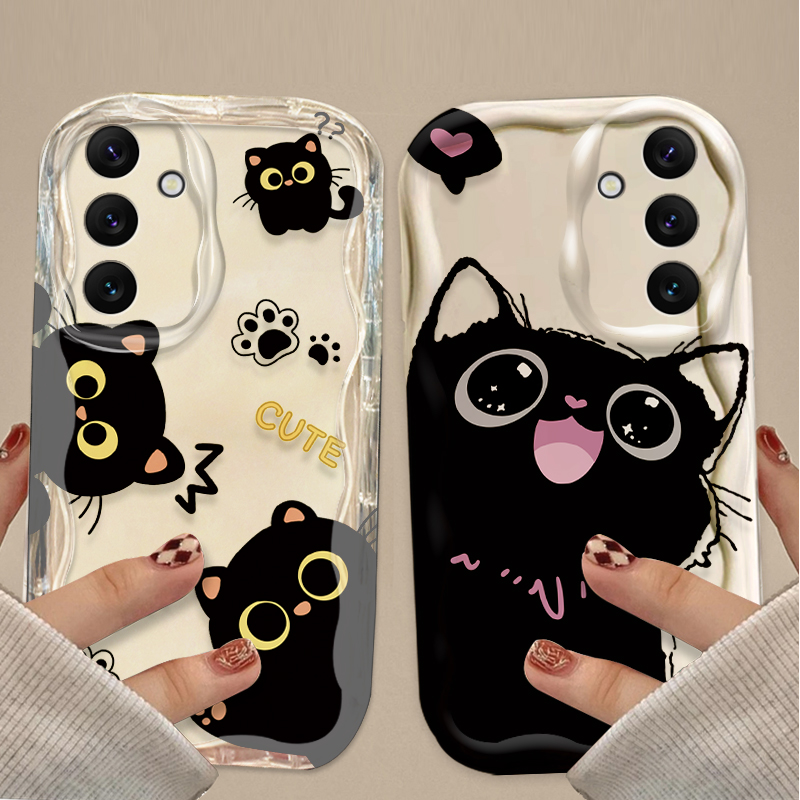 Cute Big Eyes Black Cat Case f - Phone Cases A14 Samsung recension och pris