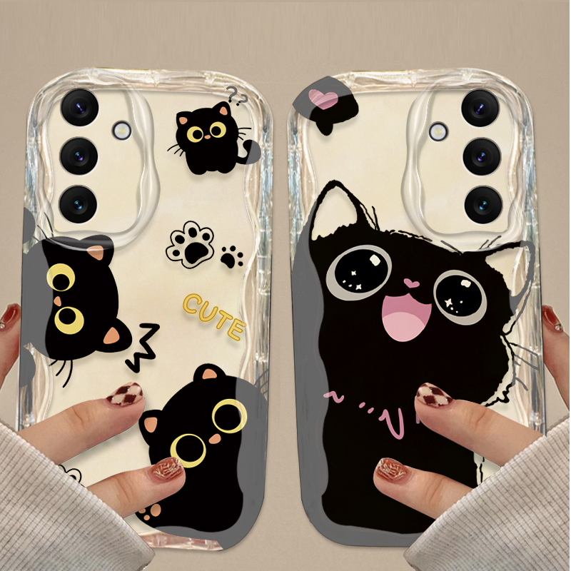 Cute Big Eyes Black Cat Case f - Phone Cases A14 Samsung recension och pris