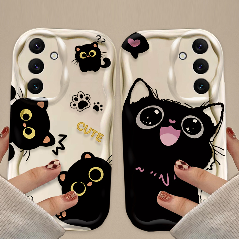Cute Big Eyes Black Cat Case f - Phone Cases A14 Samsung recension och pris