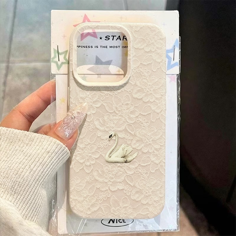 Lace Swan Pattern Lychee Textu - Phone Cases For Iphone 12 Pro Max recension och pris