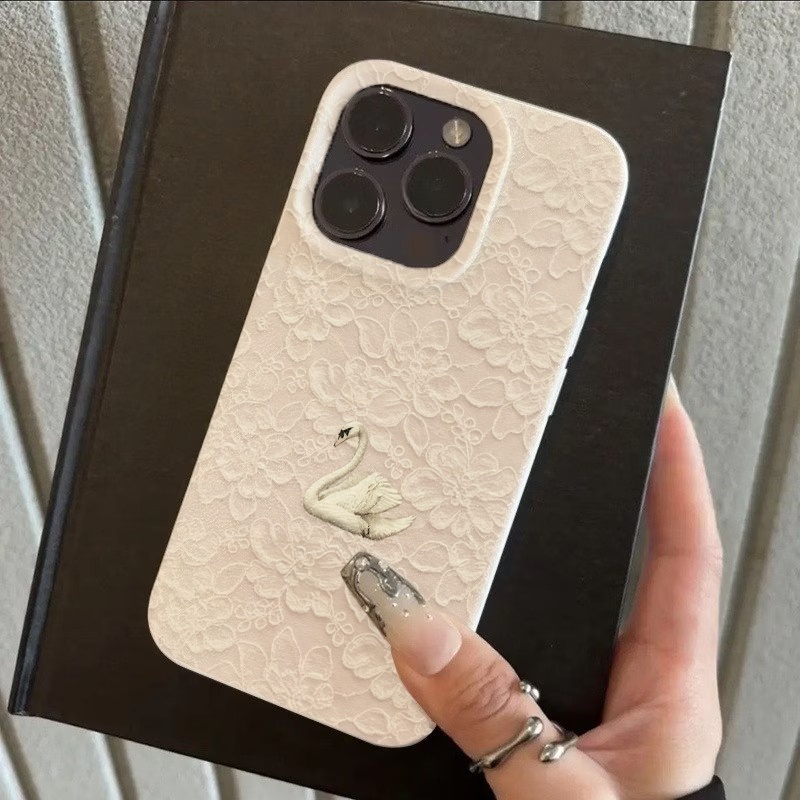 Lace Swan Pattern Lychee Textu - Phone Cases For Iphone 12 Pro Max recension och pris